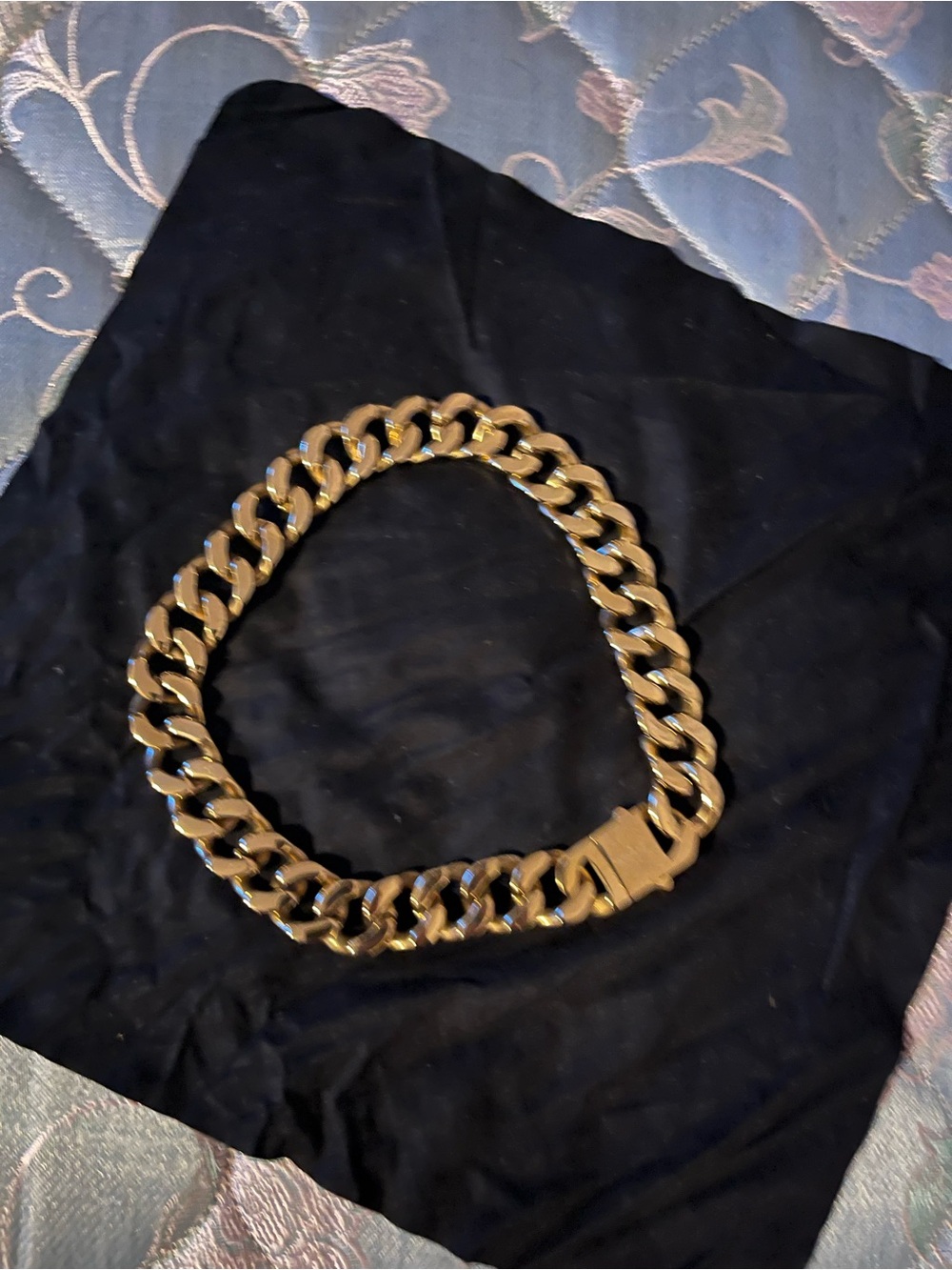 Vitaly riot 45cm stainless Goldtone Cuban Link Chain Necklac